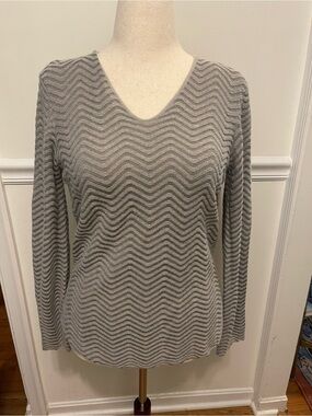 Emporio Armani Gray Knit Sweater – Size 46 – Made in Italy – Luxury Designer